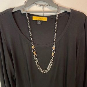Etienne Aigner Gold & Silver tone 34” necklace. Can be worn a few different ways